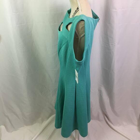 Danny & Nicole Fit & Flare Dress Aqua Navy 12 - Picture 9 of 16